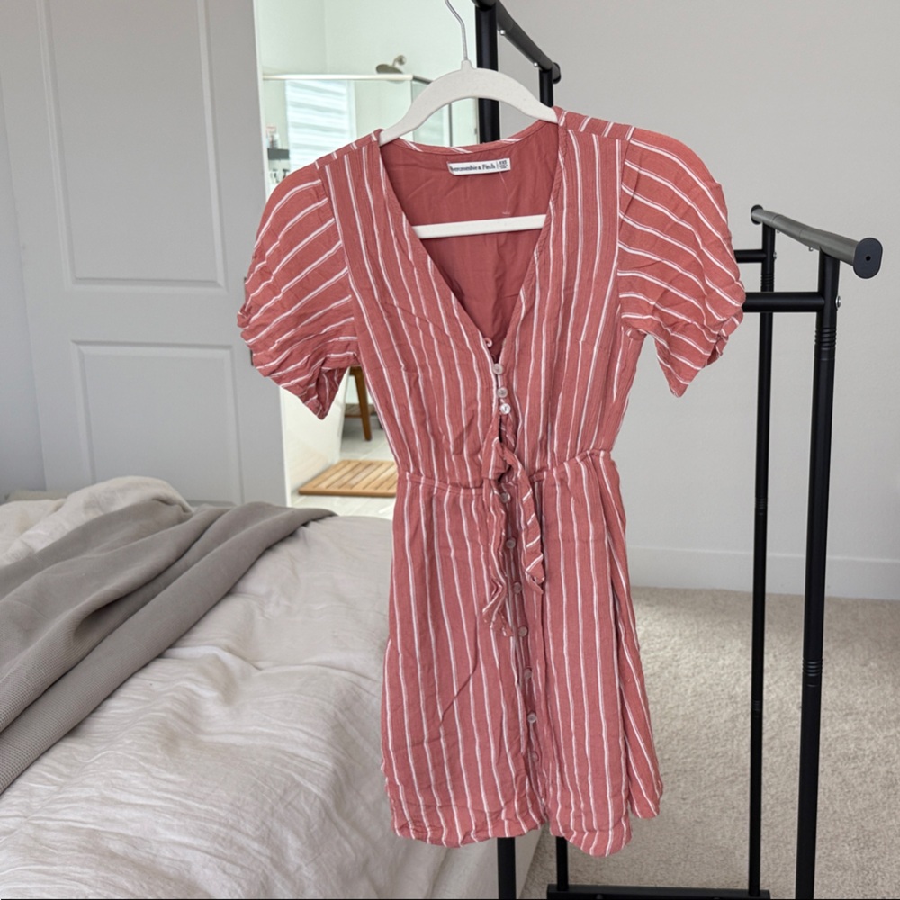 Abercrombie & Fitch Pink Striped Mini Dress